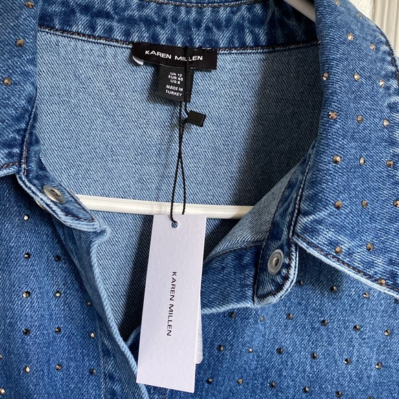 Karen Millen Embellished Denim Shirt - Picture 8 of 13